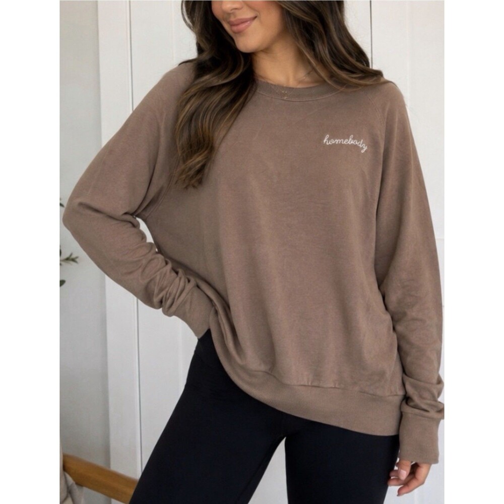Magnolia Market Homebody Sweatshirt Oversized XS Brown Joanna Gaines Cozy Lounge